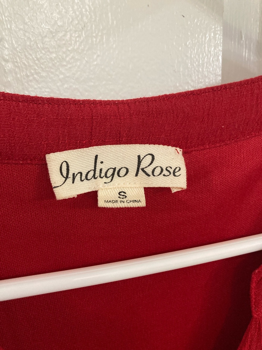 Summer Red Dress Crochet Detail Indigo Rose Size Small - Picture 2 of 4